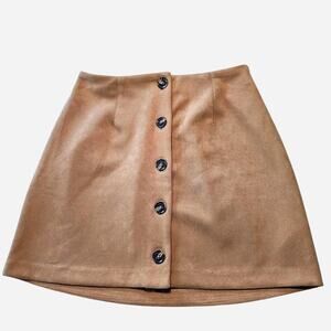 Button Up Suede Skirt